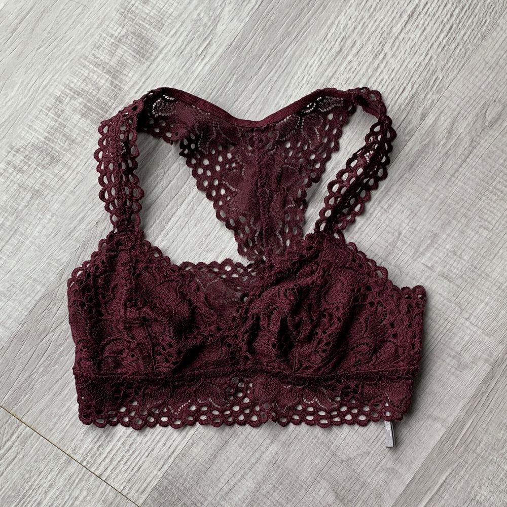 Aerie Lace Bralette - Deep Burgundy, S.